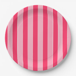 Roze strepen papieren bordje