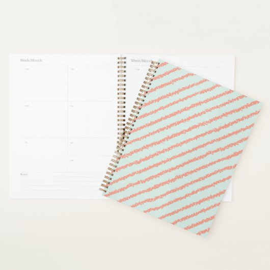 roze strepen pastblauw planner (Display)