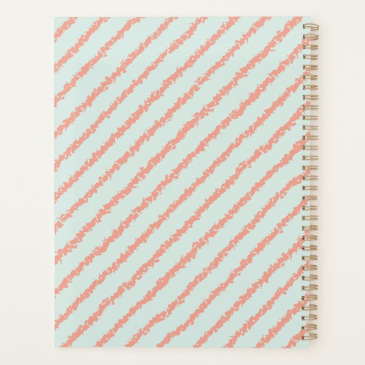 roze strepen pastblauw planner (Achterkant)