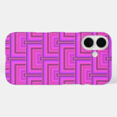 Roze strepen patroon met vierkante schalen Case-Mate iPhone case (Achterkant (horizontaal))