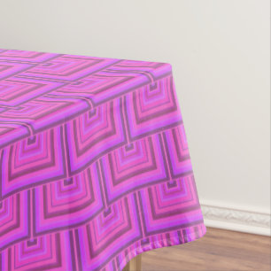 Roze strepen patroon met vierkante schalen tafelkleed
