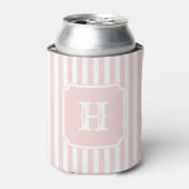 Roze Strepen Patroon Monogram Nautilsche Zeilvaart Blikjeskoeler (Blikje Voorkant)