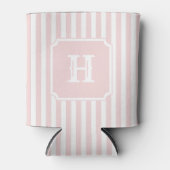 Roze Strepen Patroon Monogram Nautilsche Zeilvaart Blikjeskoeler (Voorkant)