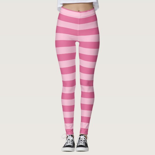 Roze strepen Patroon panty's Leggings (Voorkant)