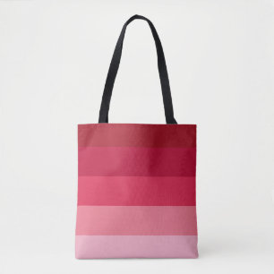 Roze strepen patroon tote bag