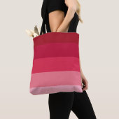 Roze strepen patroon tote bag (Dichtbij)