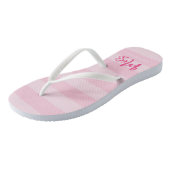Roze strepen personaliseren met naam Miss Teenslippers (Schuin)