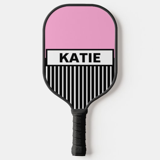 Roze strepen pickleball paddle (Achterkant)