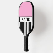 Roze strepen pickleball paddle (Links)