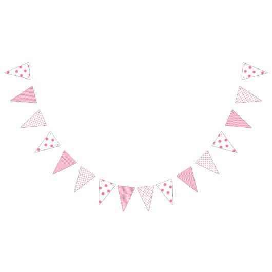 Roze Strepen & Polkadots - Party Bunting Banner (Alle)