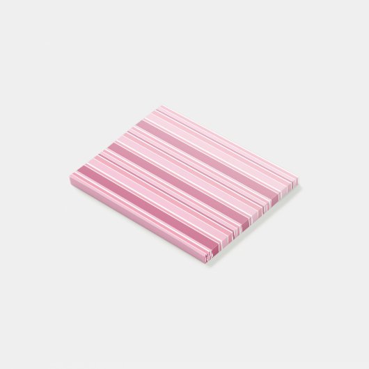 Roze strepen post-it® notes (Schuin)