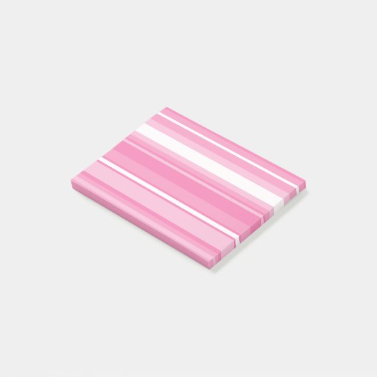 Roze strepen post-it® notes (Schuin)