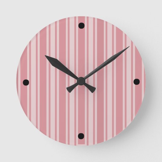 Roze Strepen Ronde Klok (Voorkant)