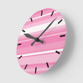 Roze strepen ronde klok (Hoek)