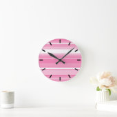 Roze strepen ronde klok (Huis)