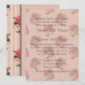 Roze strepen roos Christelijk, religieus Kaart (Voorkant / Achterkant)