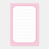 Roze strepen roze ronde-lijnkaart post-it® notes (Voorkant)