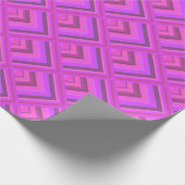 Roze strepen schaalpatroon cadeaupapier (Hoek)