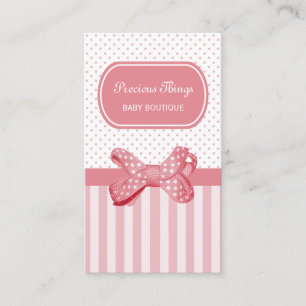  roze strepen Schattige Polka Dot Bow Boutique Visitekaartje