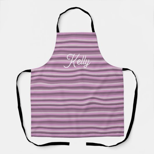 Roze strepen schort (Voorkant)