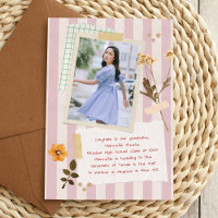 Roze Strepen Scrapbook Stijl Afstuderen Foto
