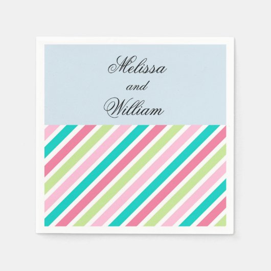  roze strepen servet (Voorkant)