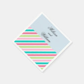  roze strepen servet (Hoek)