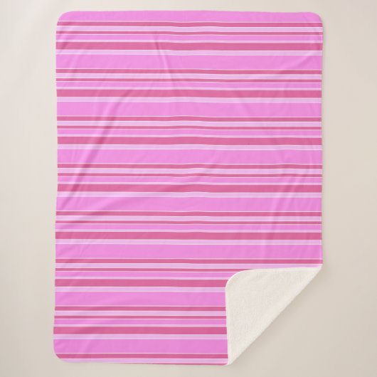 Roze strepen sherpa deken (Voorkant)