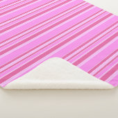 Roze strepen sherpa deken (3/4)