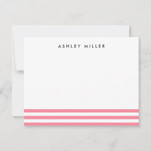 Roze Strepen Stationery Personalized Nodig Kaart u Notitiekaartje