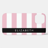 Roze strepen, streeppatroon, lijnen, Jouw naam Case-Mate iPhone Case (Achterkant (horizontaal))