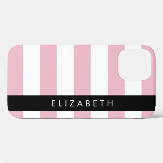 Roze strepen, streeppatroon, lijnen, Jouw naam Case-Mate iPhone Case (Achterkant (horizontaal))