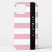 Roze strepen, streeppatroon, lijnen, Jouw naam Case-Mate iPhone Case (Achterkant)