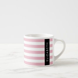 Roze strepen, streeppatroon, lijnen, Jouw naam Espresso Kop