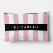 Roze strepen, streeppatroon, lijnen, Jouw naam Etui (Achterkant)