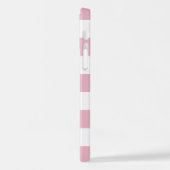 Roze strepen, streeppatroon, lijnen, Jouw naam iPhone Hoesje (Linkerkant)