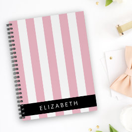 Roze strepen, streeppatroon, lijnen, Jouw naam Planner