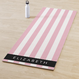 Roze strepen, streeppatroon, lijnen, Jouw naam Yogamat