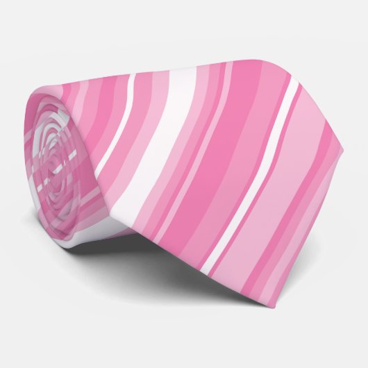 Roze strepen stropdas (Opgerold)