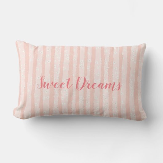 Roze Strepen Sweet Dreams Lage Kussen (Voorkant)