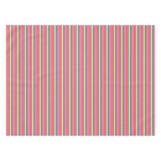 Roze strepen tafelkleed (Voorkant (Horizontaal))