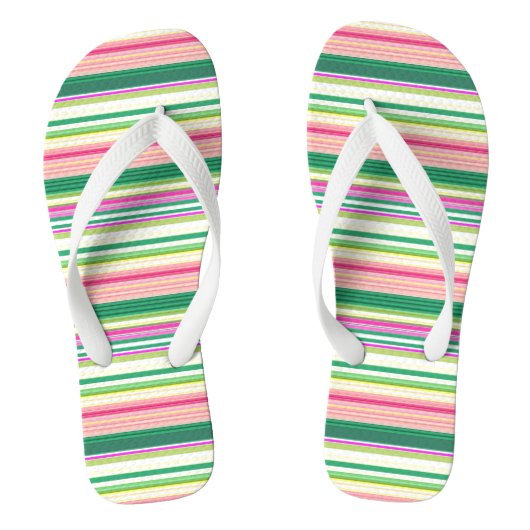 Roze strepen teenslippers (Voetbed)