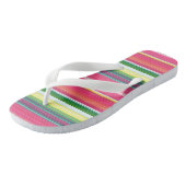Roze strepen teenslippers (Schuin)