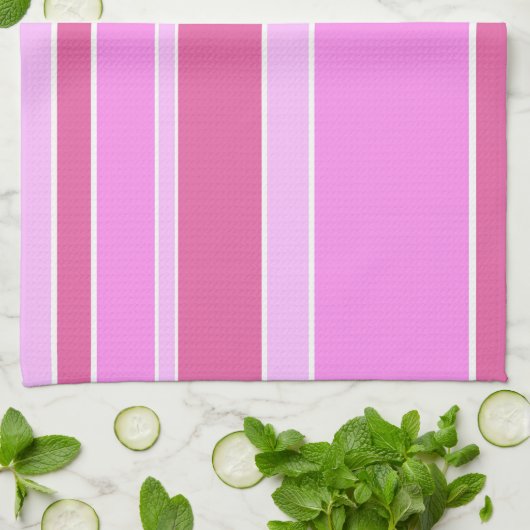 Roze strepen theedoek (Gevouwen)