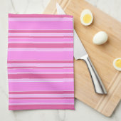 Roze strepen theedoek (Quarter Fold)
