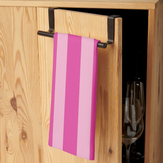 Roze strepen theedoek (Derde Gevouwen)