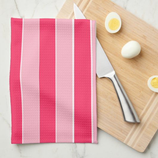 Roze strepen theedoek (Quarter Fold)