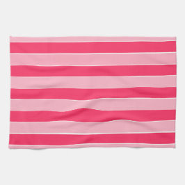 Roze strepen theedoek