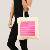 Roze strepen tote bag (Voorkant (product))