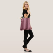 Roze strepen tote bag (Op model)